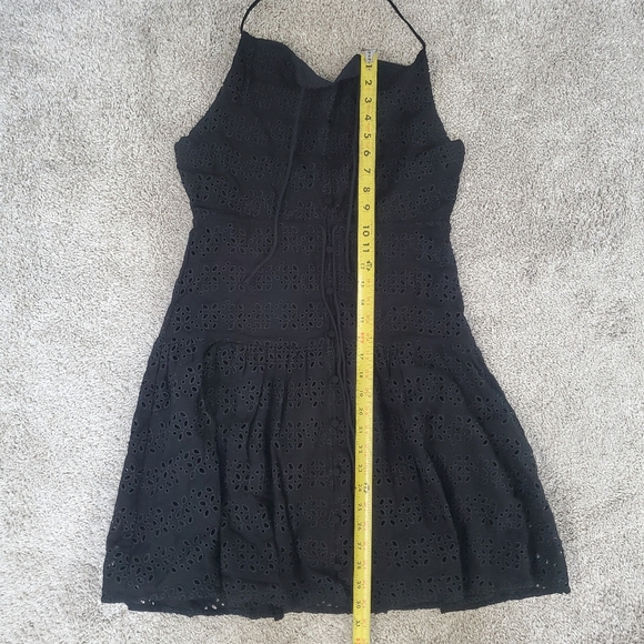 J.Crew NWT Anguilla Halter Mini Dress in Eyelet Black Sz 8 - Picture 4 of 11